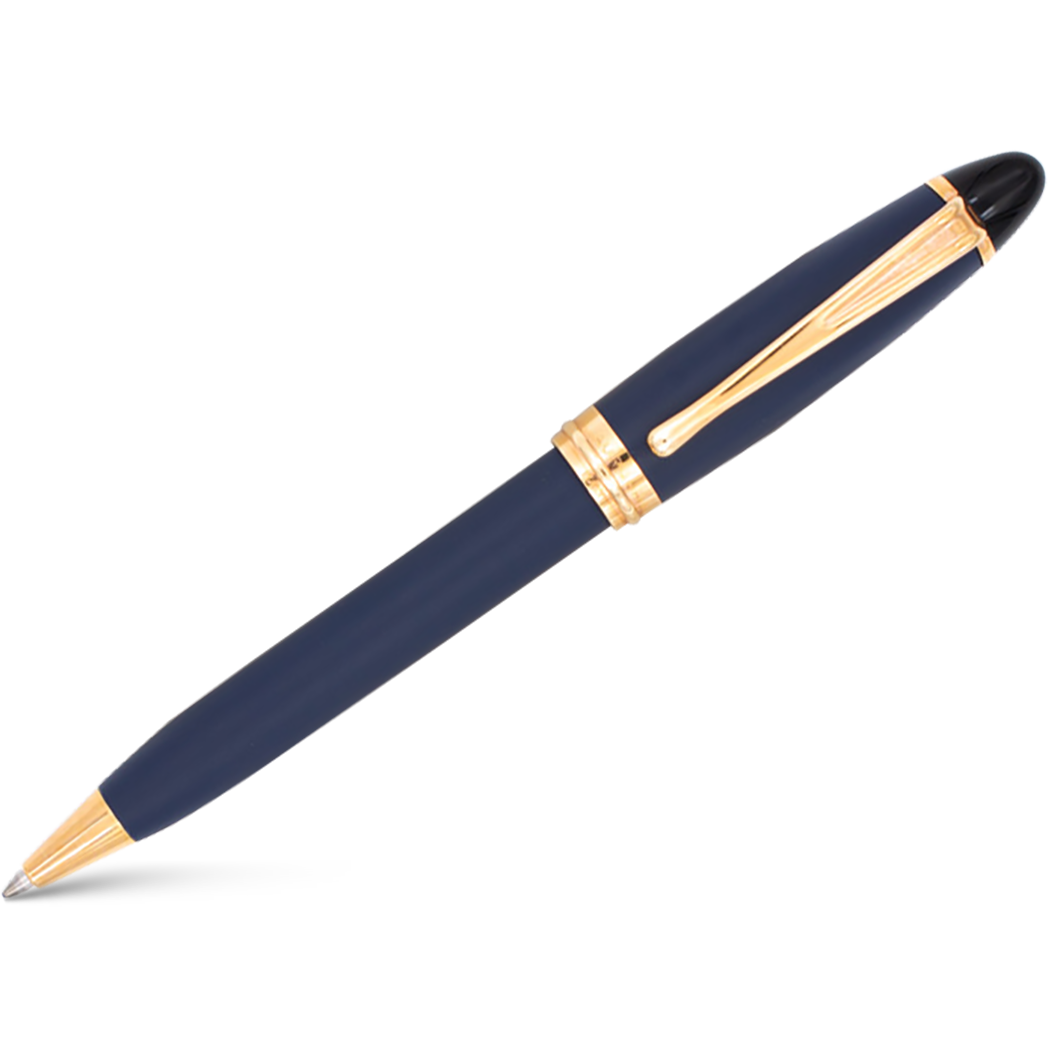 Aurora Ipsilon Ballpoint Pen - Satin Blue - Rose Gold Trim-Pen Boutique Ltd