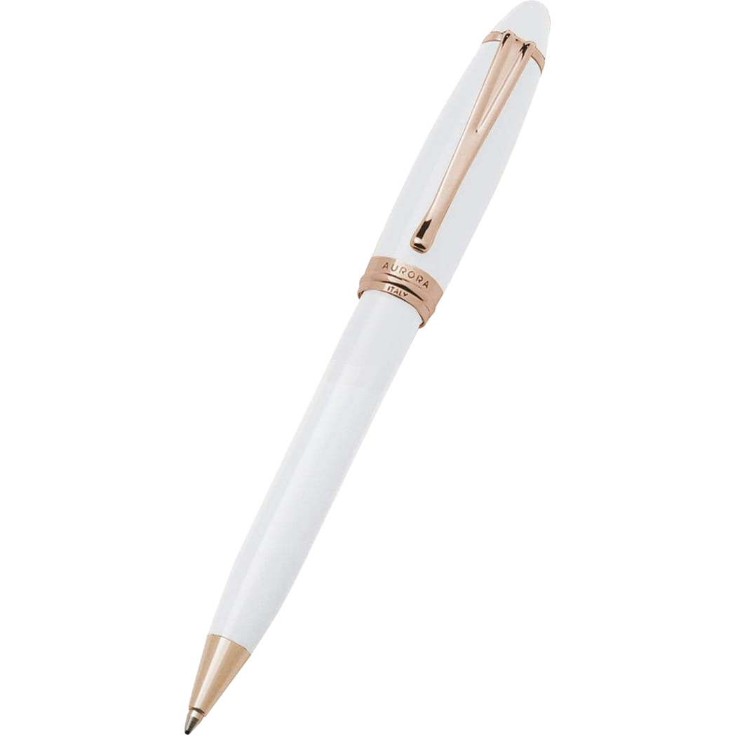 Aurora Ipsilon Ballpoint Pen - Seasons - Winter White - Rose Gold Trim-Pen Boutique Ltd