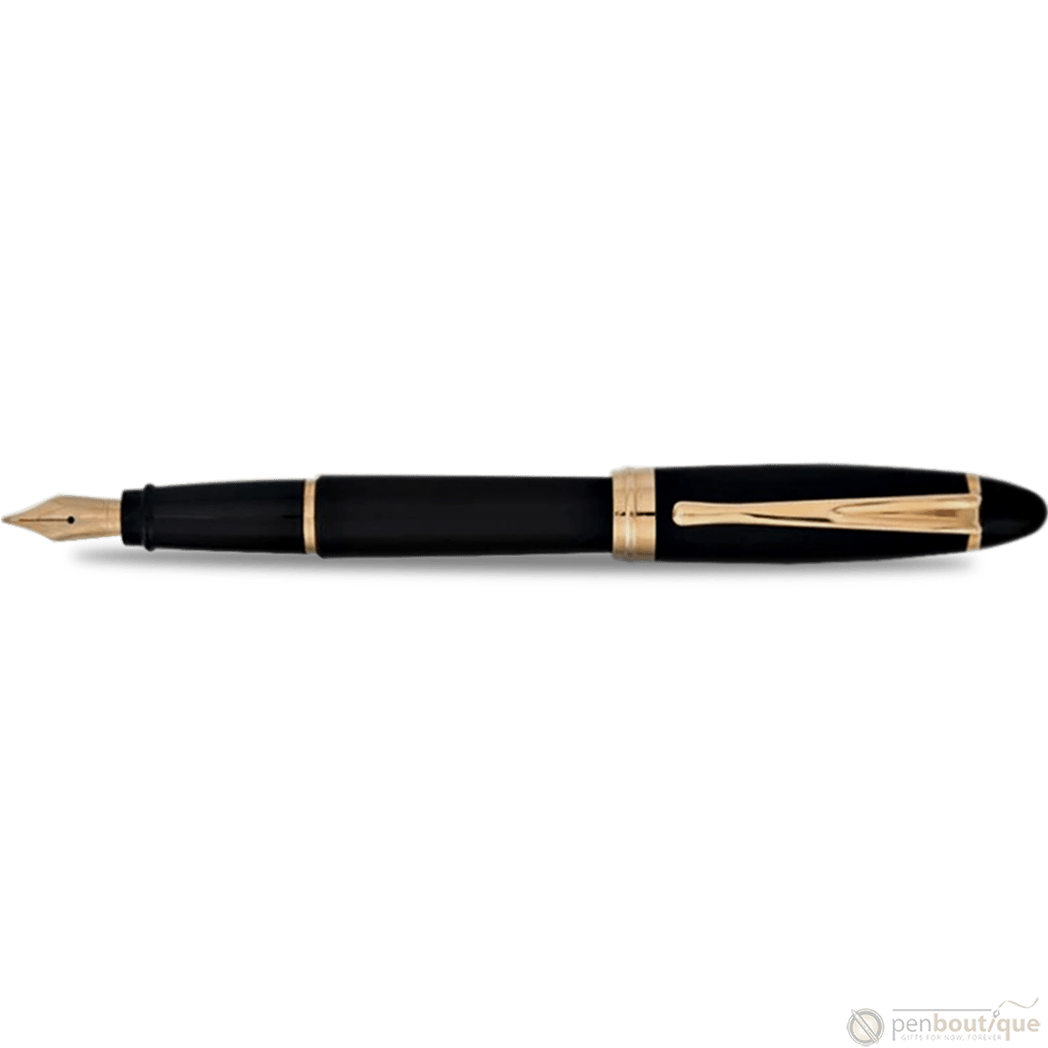 Aurora Ipsilon Fountain Pen - Satin Black - Rose Gold Trim - Pen Boutique Ltd