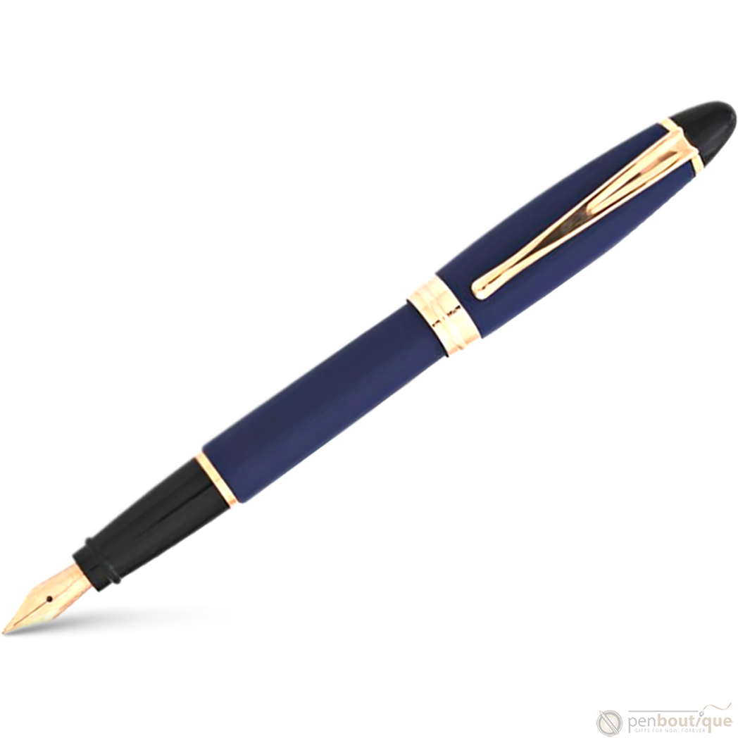 Aurora Ipsilon Fountain Pen - Satin Blue - Rose Gold Trim-Pen Boutique Ltd