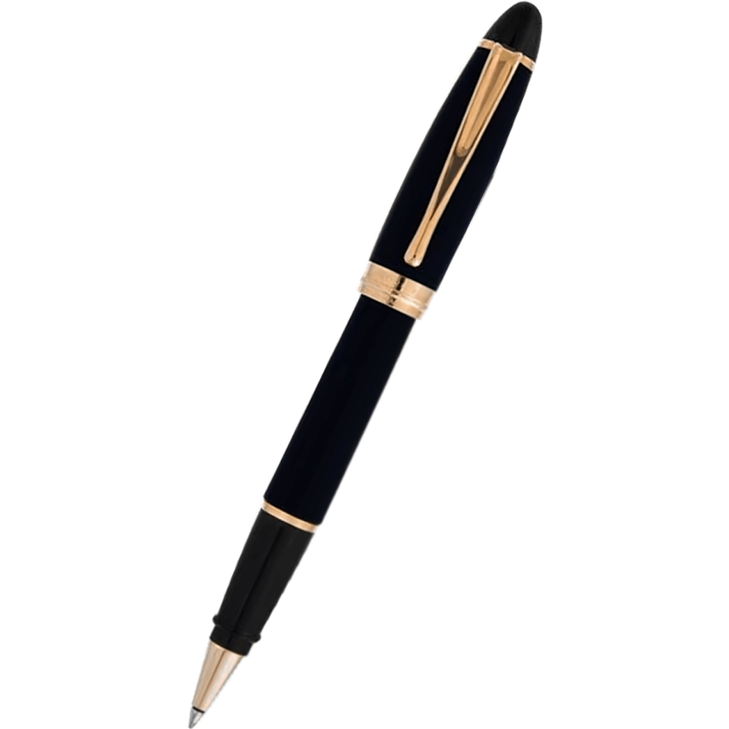 Aurora Ipsilon Rollerball Pen - Satin Black - Rose Gold Trim - Pen Boutique Ltd