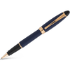 Aurora Ipsilon Rollerball Pen - Satin Blue - Rose Gold Trim - Pen Boutique Ltd