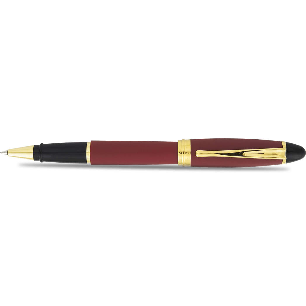 Aurora Ipsilon Rollerball Pen - Satin Burgundy - Gold Trim - Pen Boutique Ltd