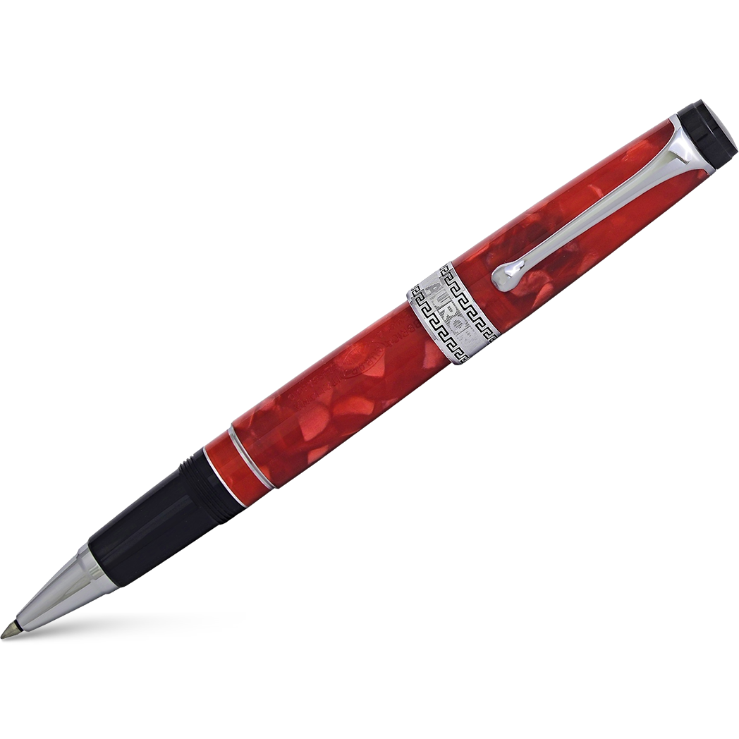 Aurora Optima Auroloide Rollerball Pen - Rossa - Chrome Trim-Pen Boutique Ltd