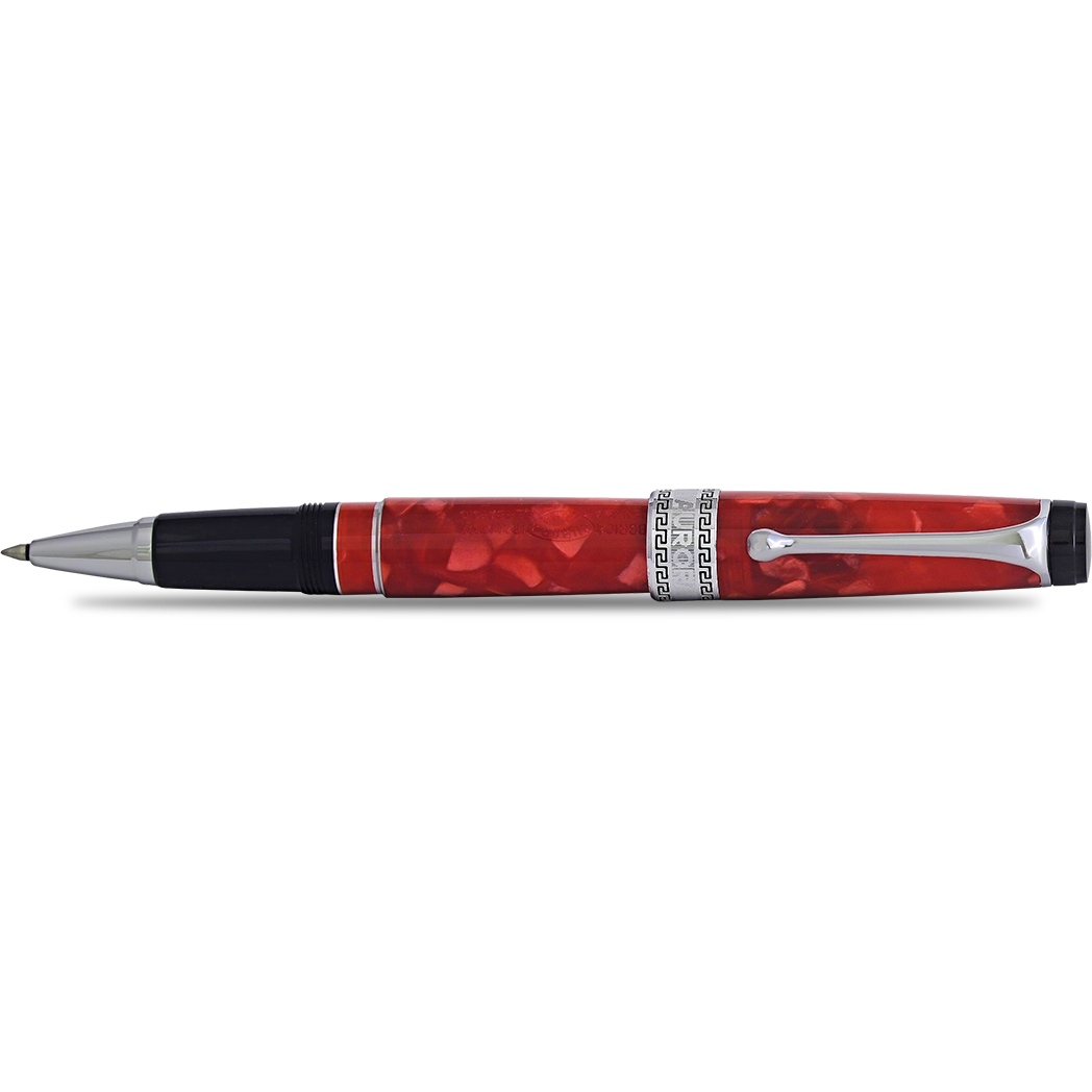 Aurora Optima Auroloide Rollerball Pen - Rossa - Chrome Trim-Pen Boutique Ltd