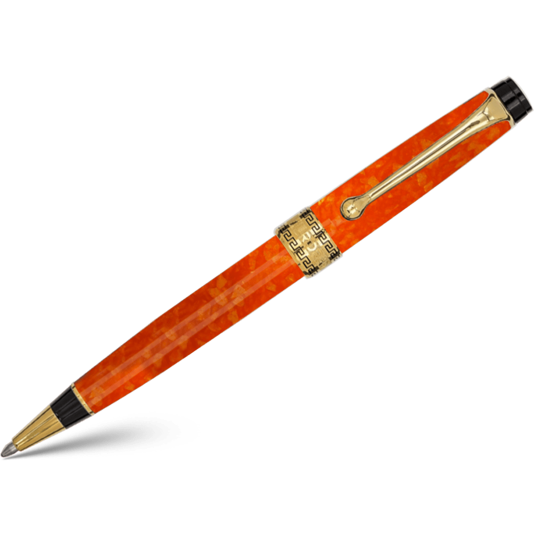 Aurora Optima Ballpoint Pen - Marbled Orange Auroloide - Pen Boutique Ltd