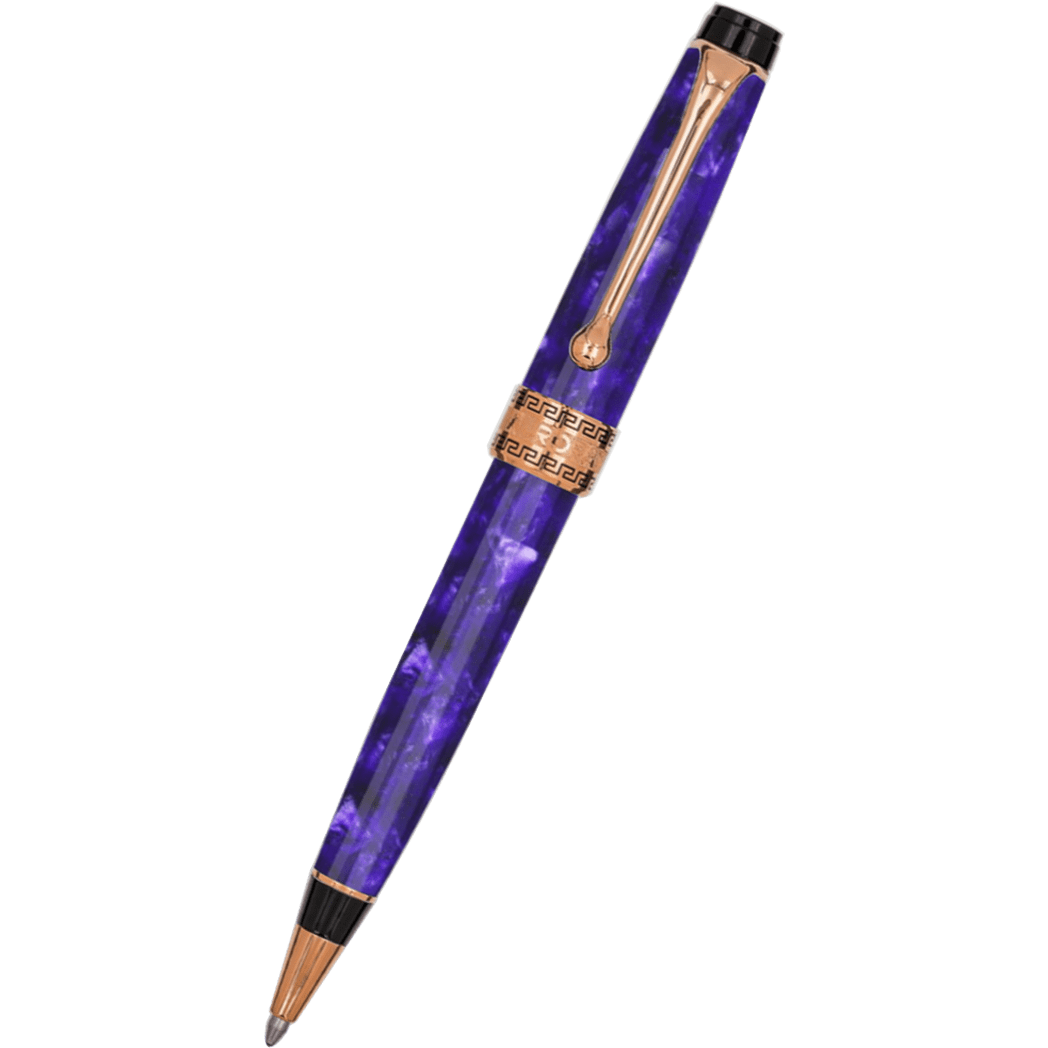 Aurora Optima Ballpoint Pen - Marbled Purple Auroloide - Pen Boutique Ltd