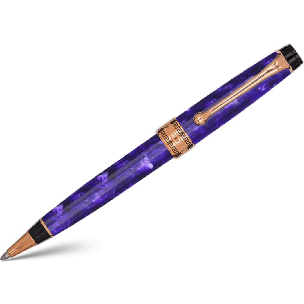 Aurora Optima Ballpoint Pen - Marbled Purple Auroloide - Pen Boutique Ltd