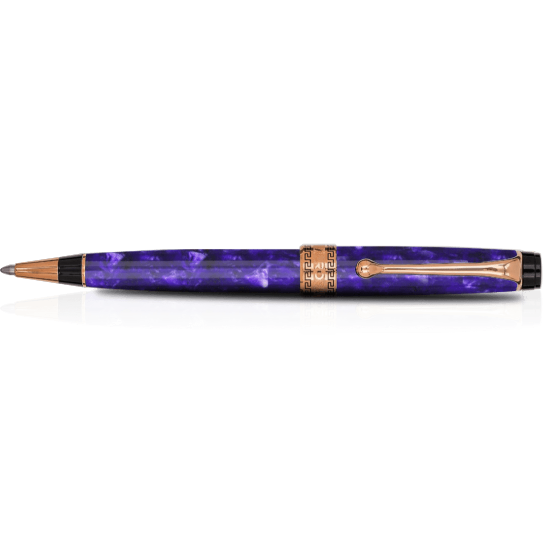 Aurora Optima Ballpoint Pen - Marbled Purple Auroloide - Pen Boutique Ltd