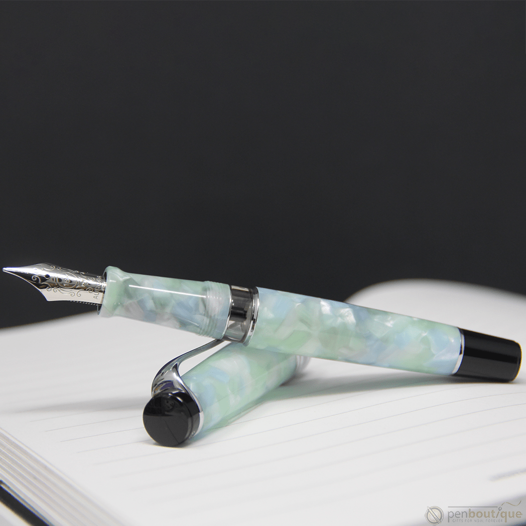 Aurora Optima Fountain Pen - Luce Verde Caleidoscope - Pen Boutique Ltd