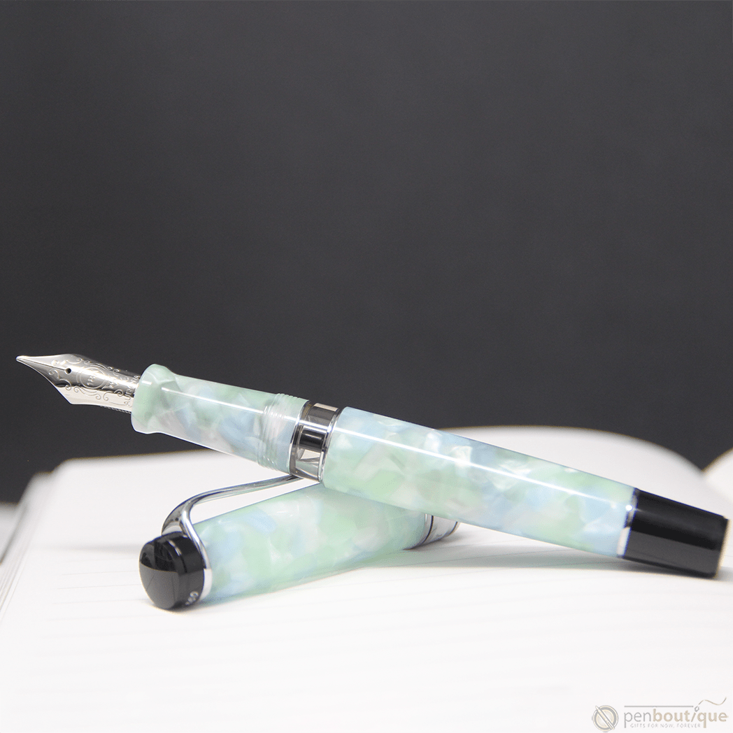 Aurora Optima Fountain Pen - Luce Verde Caleidoscope - Pen Boutique Ltd