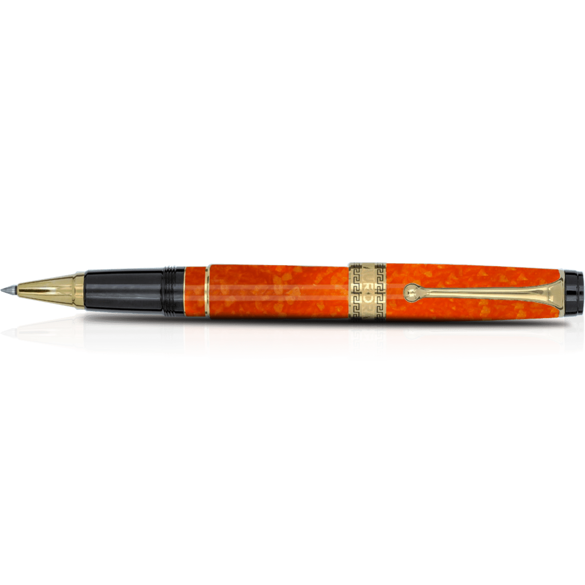 Aurora Optima Rollerball Pen - Marbled Orange Auroloide - Pen Boutique Ltd