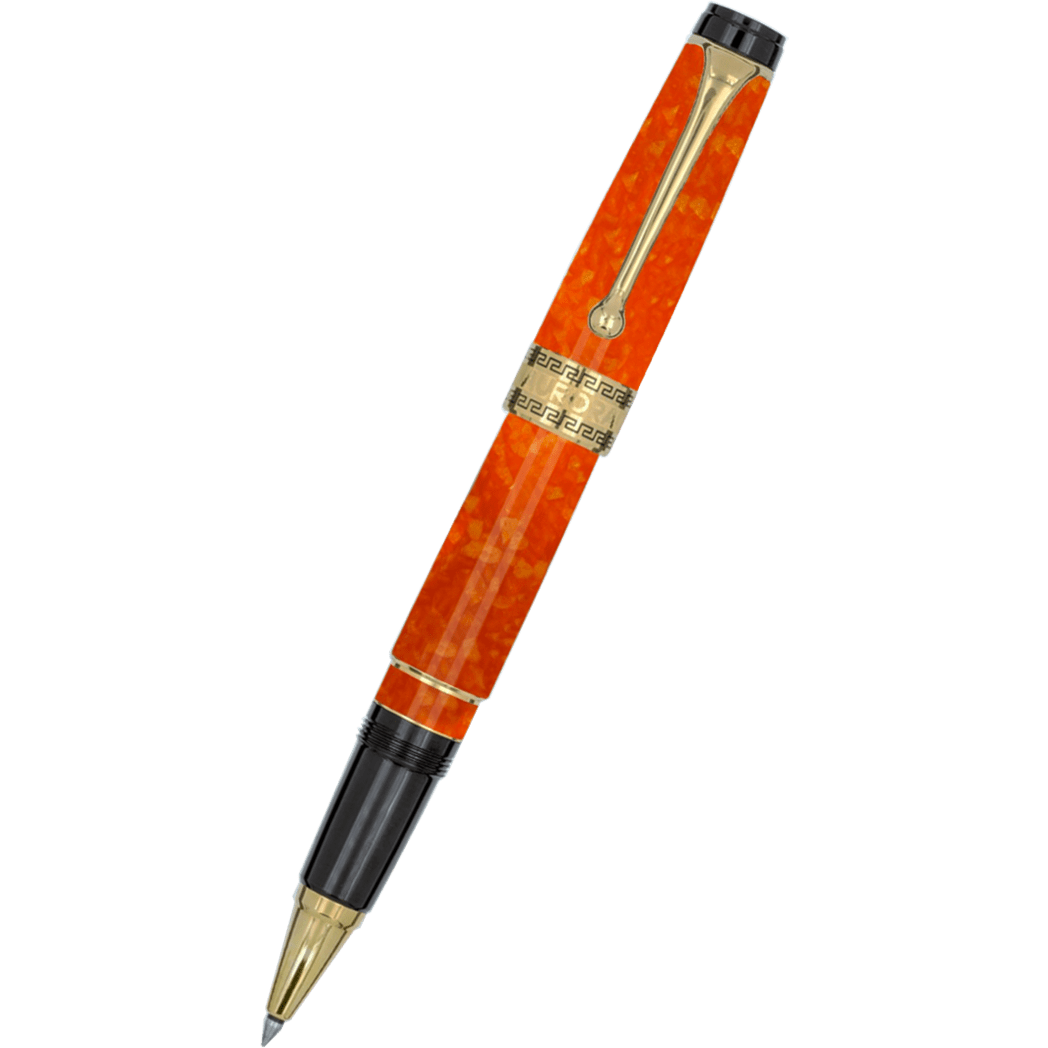 Aurora Optima Rollerball Pen - Marbled Orange Auroloide - Pen Boutique Ltd