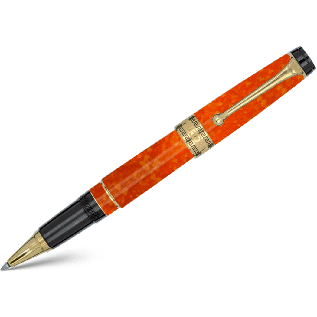 Aurora Optima Rollerball Pen - Marbled Orange Auroloide - Pen Boutique Ltd