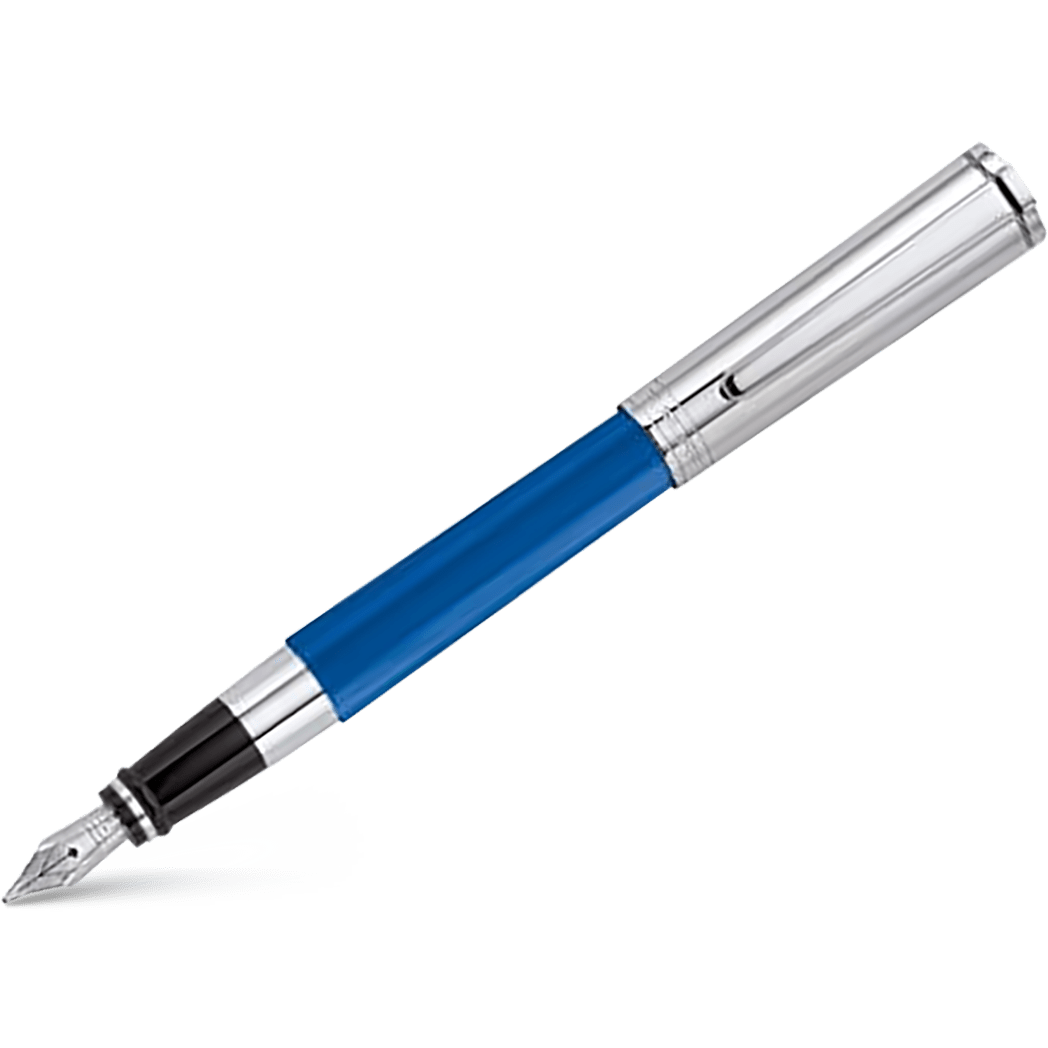 Aurora TU Fountain Pen - Blue - Chrome Trim - Medium Nib - Pen Boutique Ltd