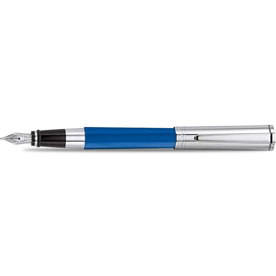 Aurora TU Fountain Pen - Blue - Chrome Trim - Medium Nib - Pen Boutique Ltd