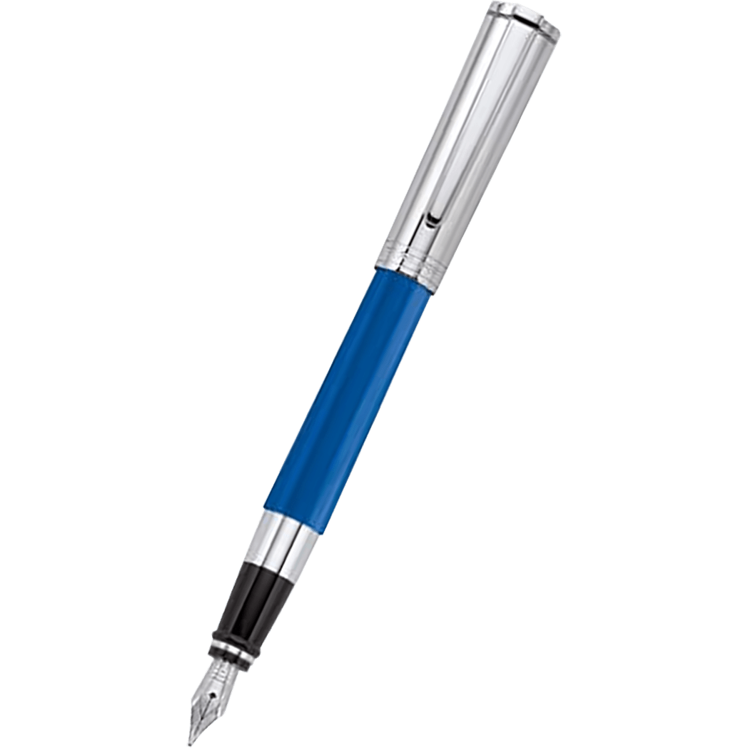 Aurora TU Fountain Pen - Blue - Chrome Trim - Medium Nib - Pen Boutique Ltd