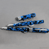 Conklin Mark Twain Crescent Filler Fountain Pen - Vintage Blue - Chrome Trim - Pen Boutique Ltd