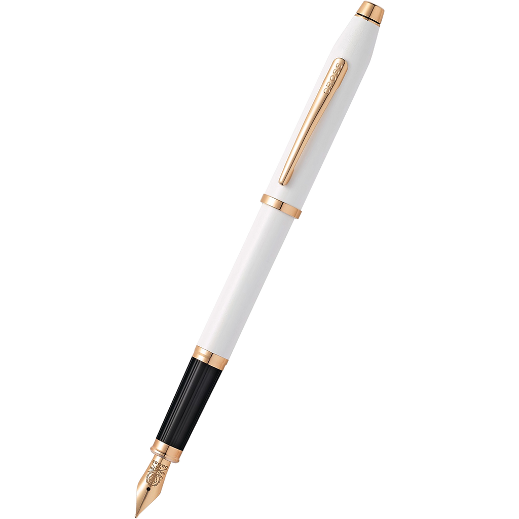 Cross Century II Fountain Pen - Pearlescent White - Rose Gold Trim-Pen Boutique Ltd