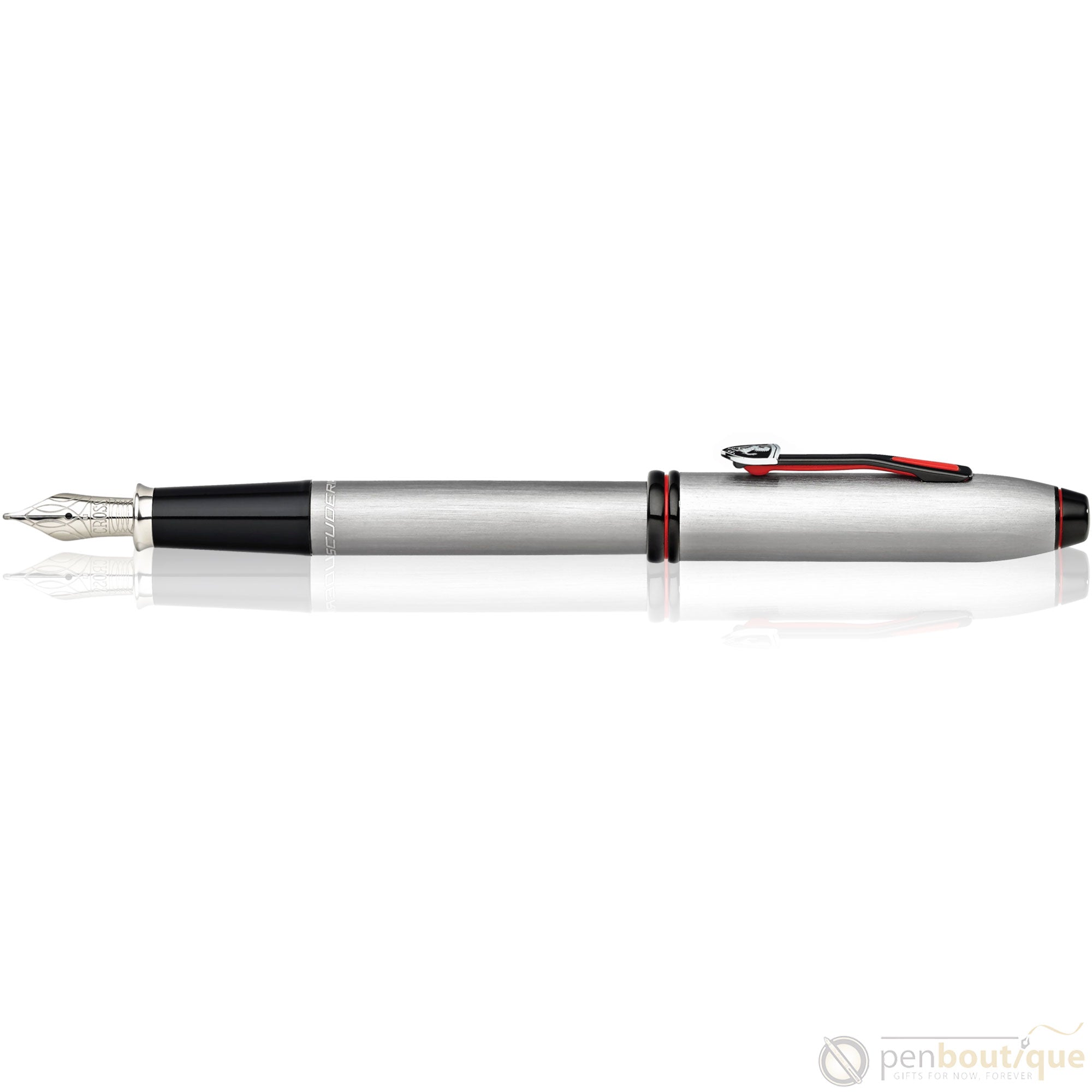 Cross Townsend Fountain Pen - Scuderia Ferrari - Brushed Platinum-Pen Boutique Ltd