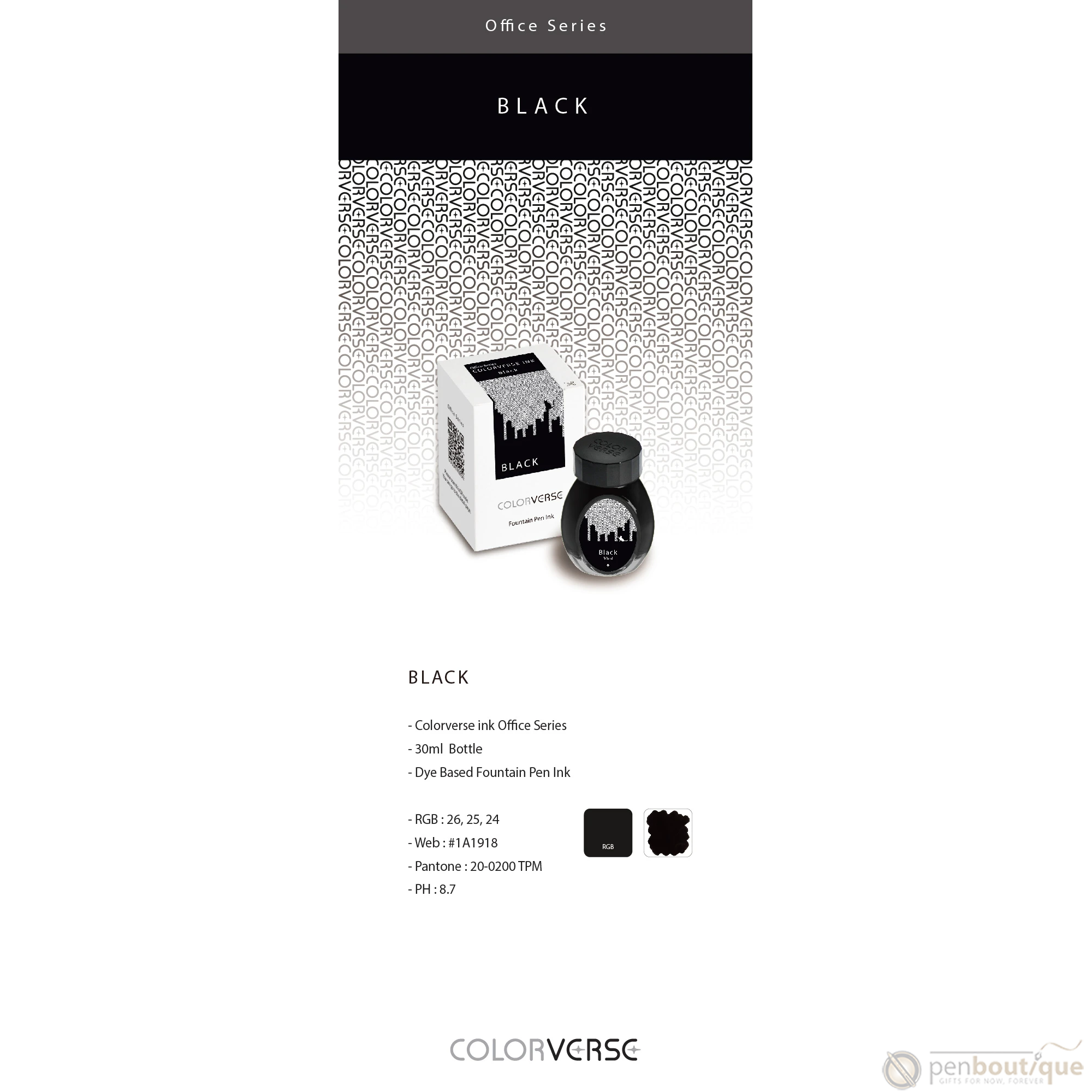 Colorverse Ink - Office Series - Black - 30ml-Pen Boutique Ltd