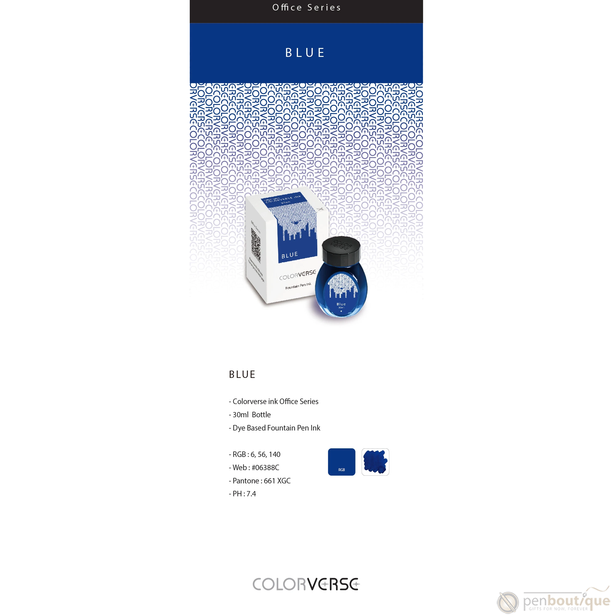 Colorverse Ink - Office Series - Blue - 30ml-Pen Boutique Ltd