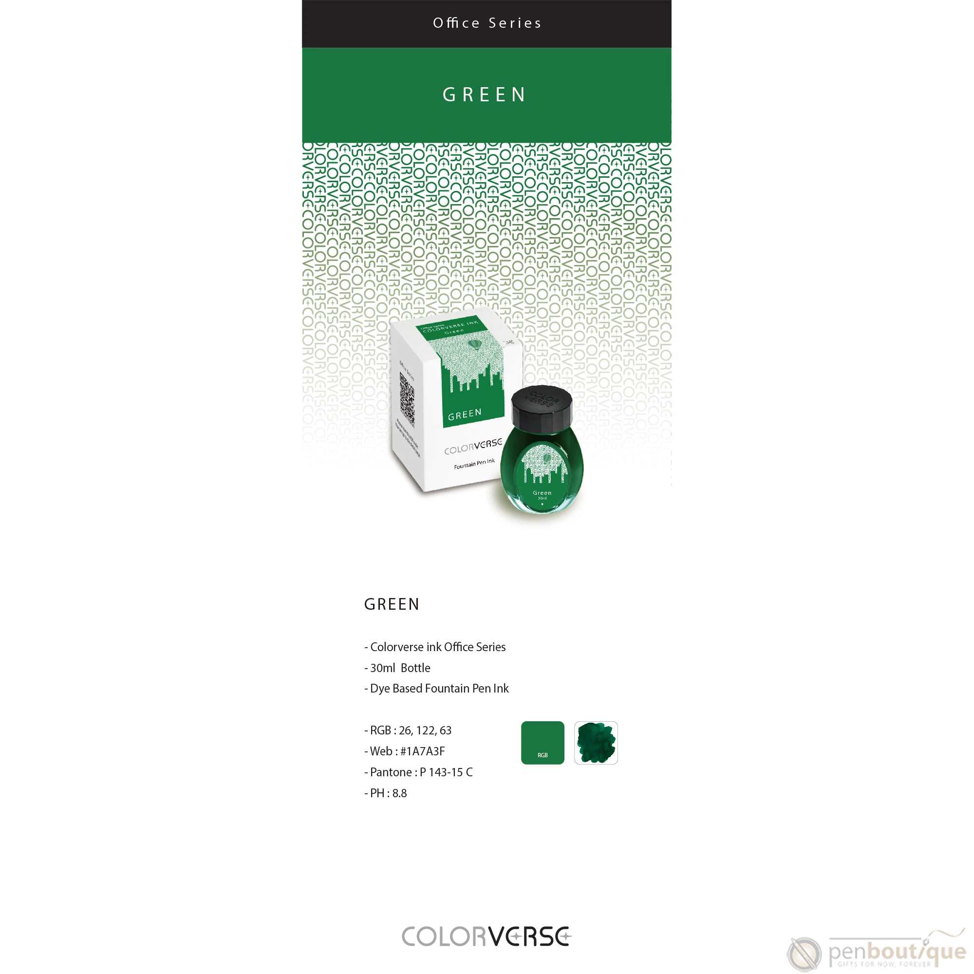 Colorverse Ink - Office Series - Green - 30ml-Pen Boutique Ltd