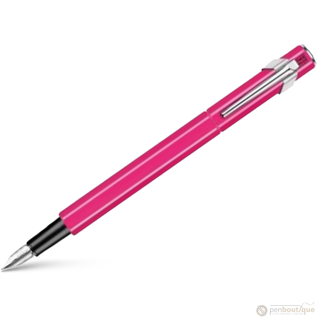 Caran D' Ache 849 Metal Fountain Pen - Pink Fluorescent - Extra Fine Nib-Pen Boutique Ltd