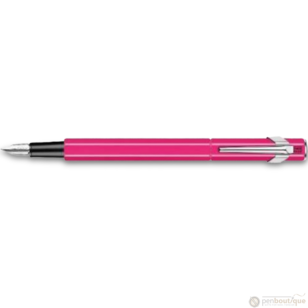 Caran D' Ache 849 Metal Fountain Pen - Pink Fluorescent - Extra Fine Nib-Pen Boutique Ltd