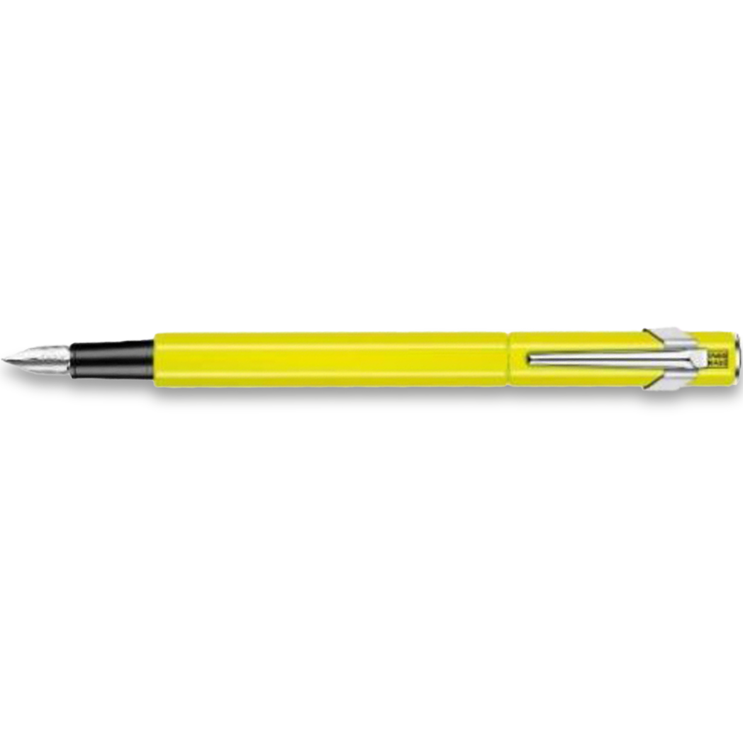Caran D' Ache 849 Metal Fountain Pen - Yellow Fluorescent - Extra Fine Nib-Pen Boutique Ltd