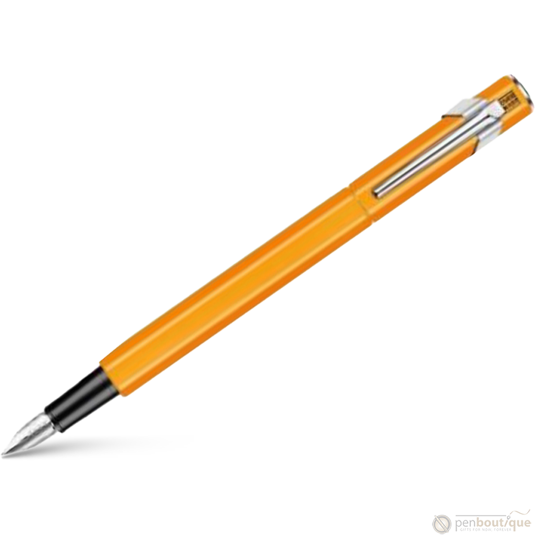 Caran D' Ache 849 Metal Fountain Pen - Orange Fluorescent - Fine Nib-Pen Boutique Ltd