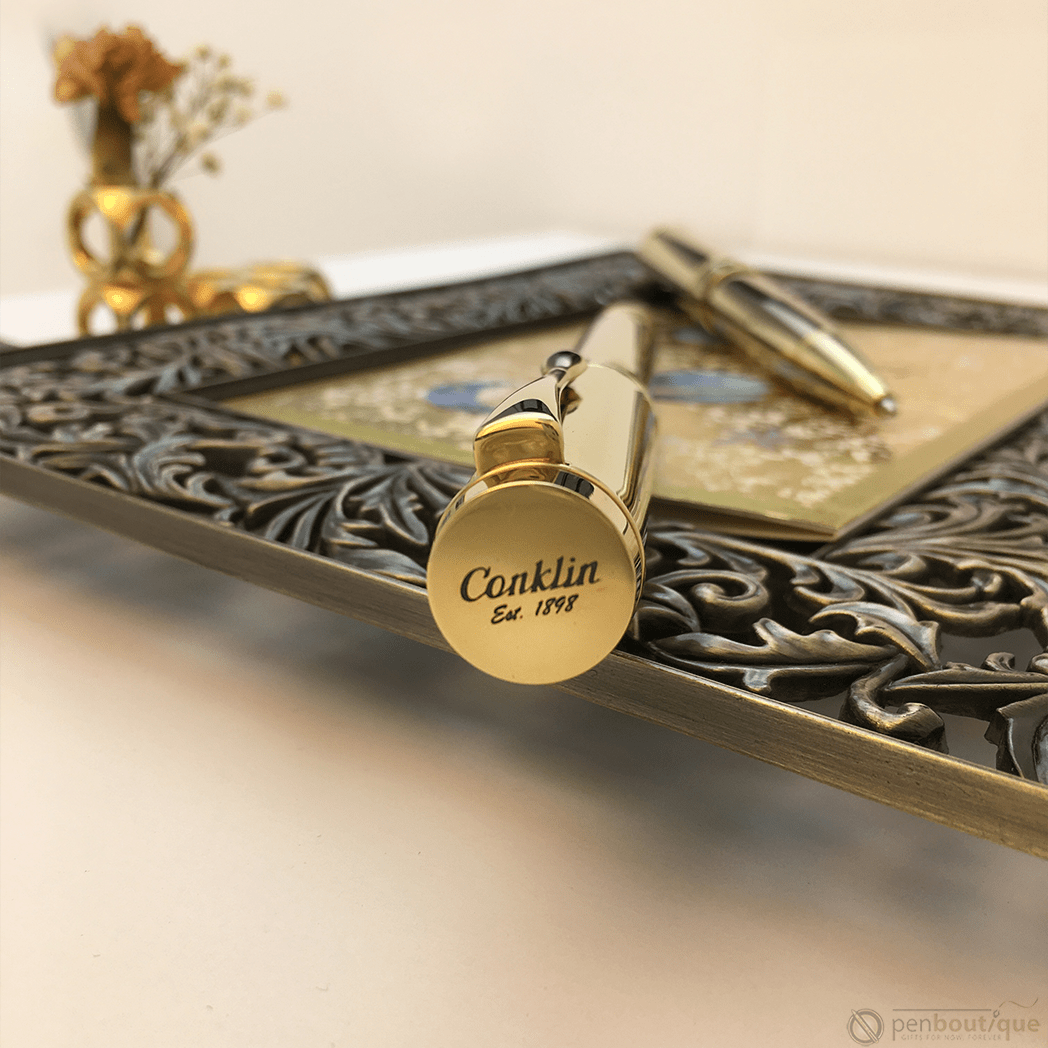 Conklin Duragraph Metal Fountain Pen - PVD Gold - Pen Boutique Ltd