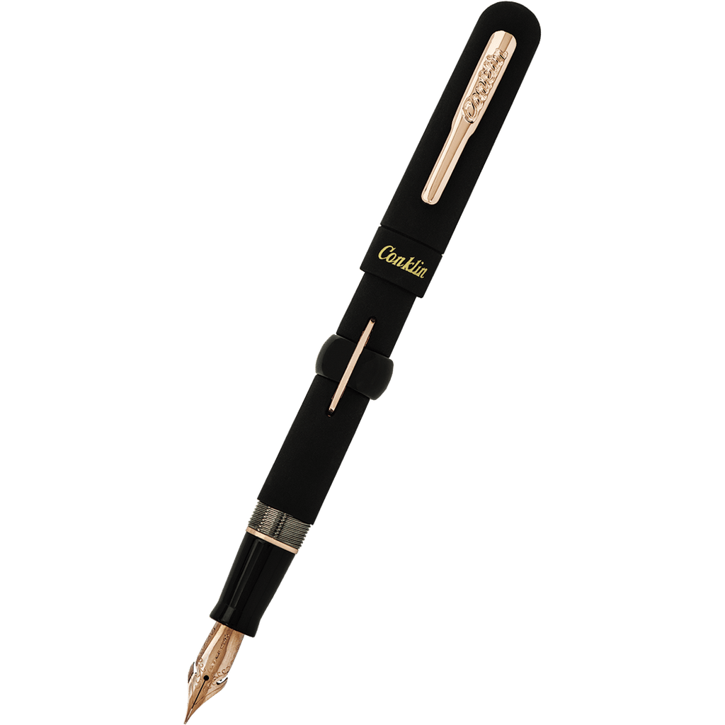 Conklin Mark Twain Fountain Pen - Limited Edition - Superblack/Rosegold - Pen Boutique Ltd