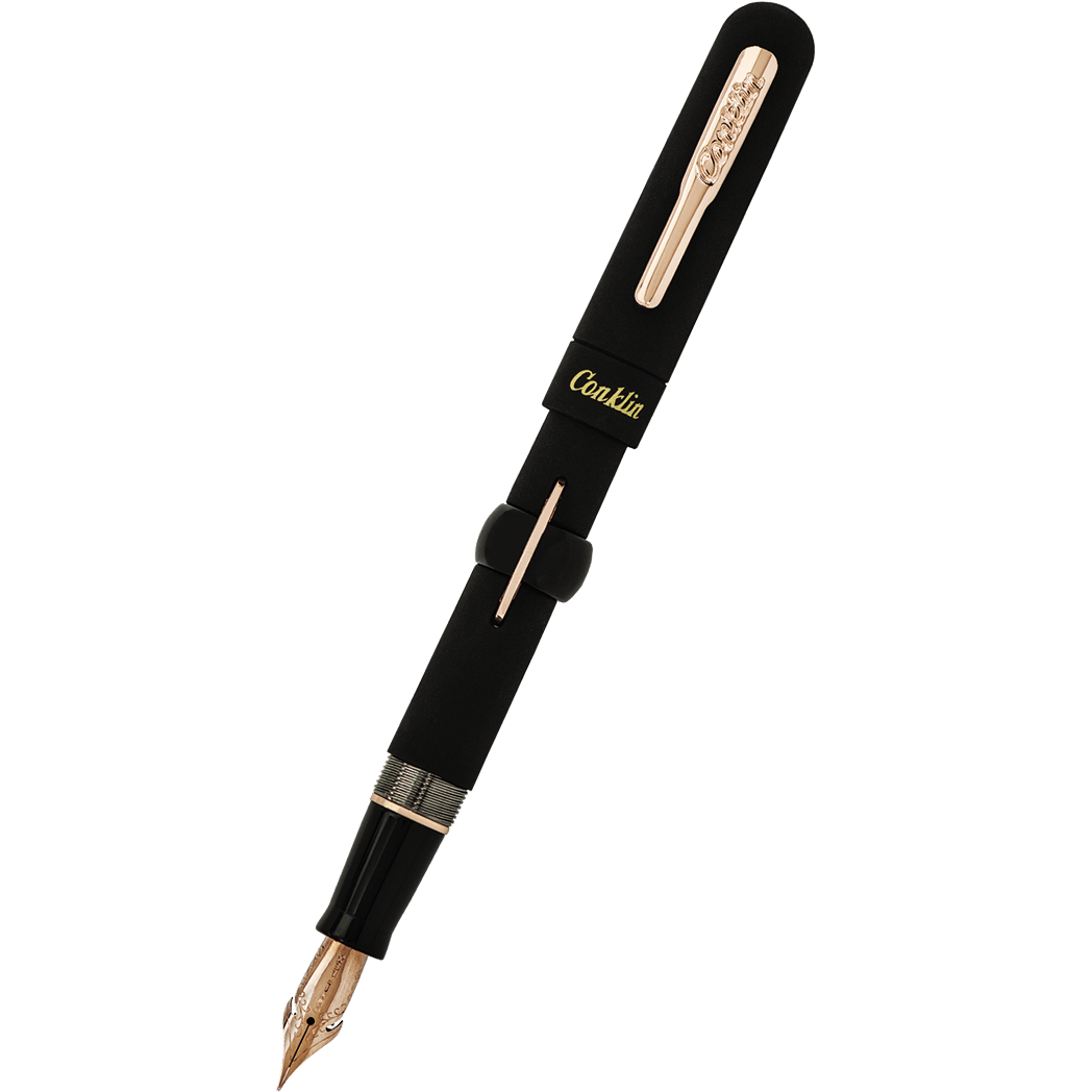 Conklin Mark Twain Fountain Pen - Limited Edition - Superblack/Rosegold - Pen Boutique Ltd