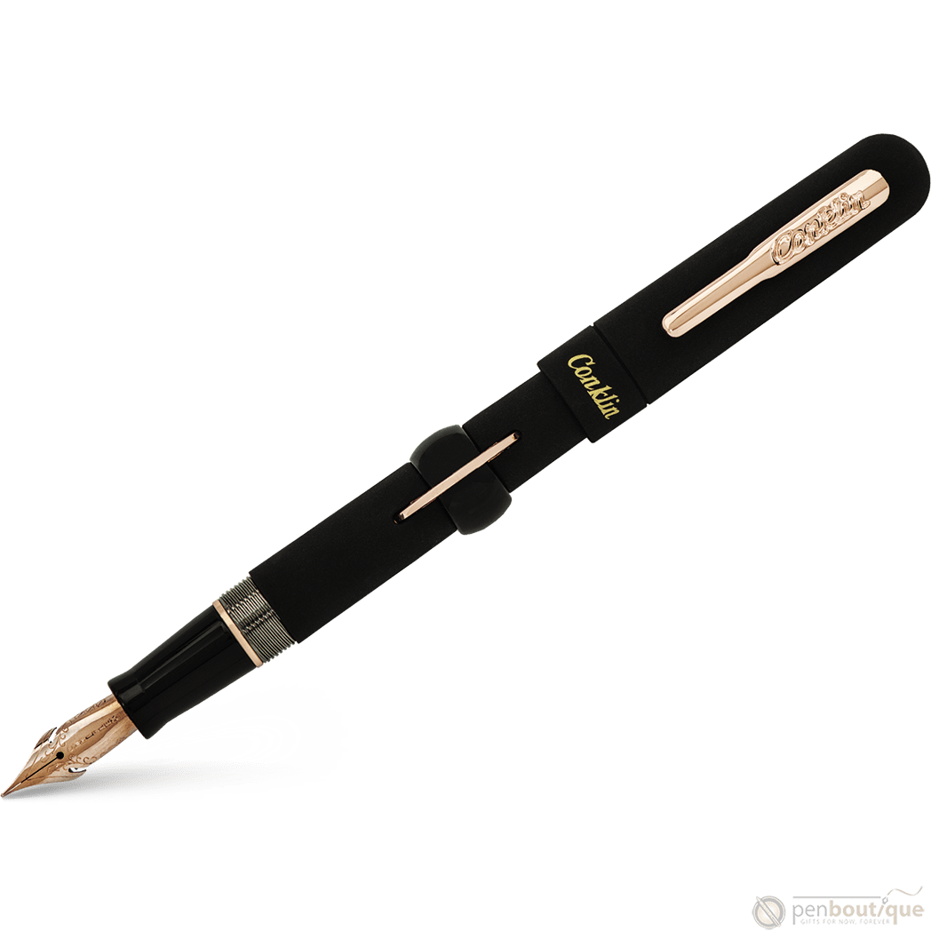 Conklin Mark Twain Fountain Pen - Limited Edition - Superblack/Rosegold - Pen Boutique Ltd
