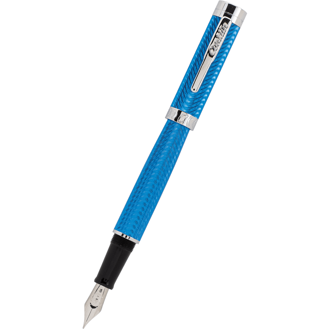 Conklin Herringbone Fountain Pen - Signature Blue - Pen Boutique Ltd