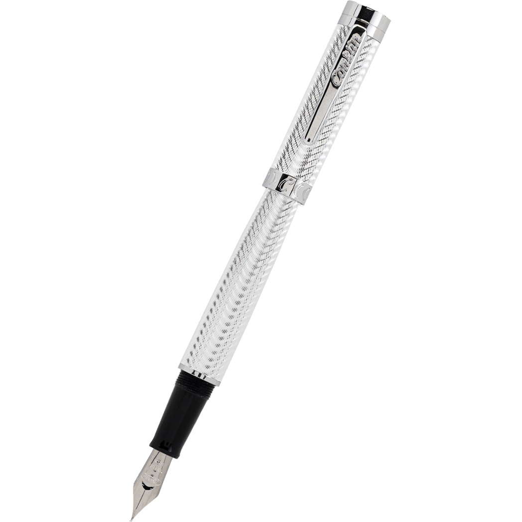 Conklin Herringbone Fountain Pen - Signature Silver - Pen Boutique Ltd