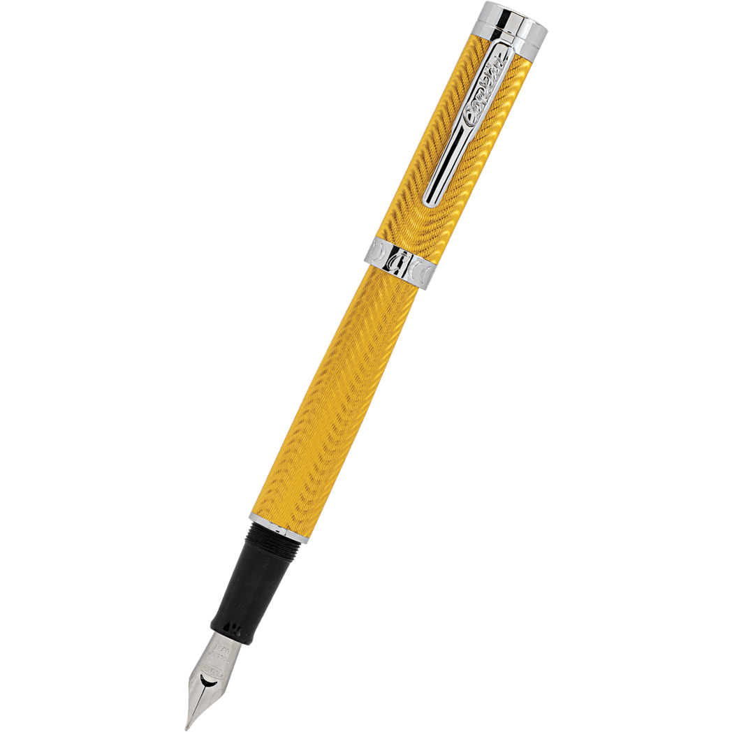 Conklin Herringbone Fountain Pen - Signature Yellow - Pen Boutique Ltd