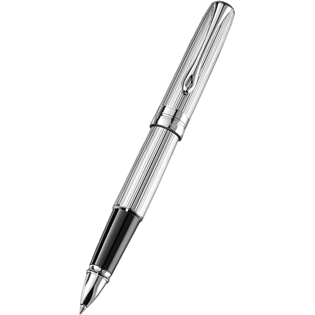 Diplomat Excellence A2 Rollerball Pen - Guilloche Chrome - Pen Boutique Ltd