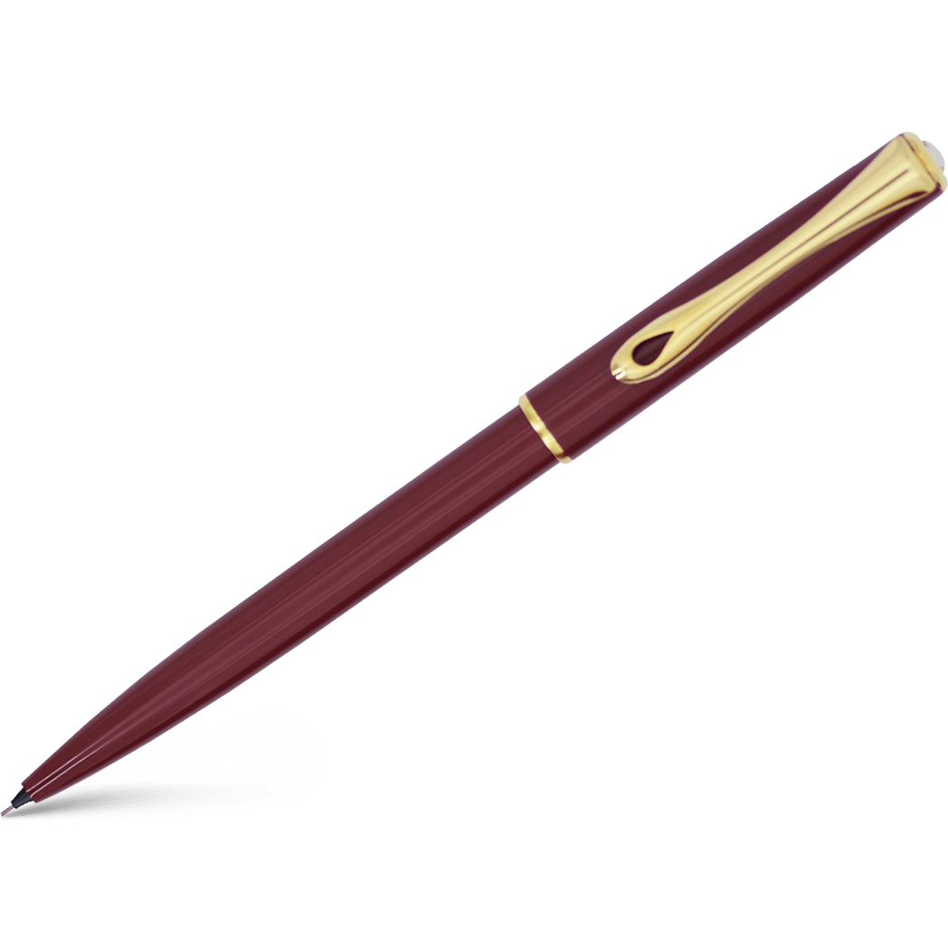 Diplomat Traveller Mechanical Pencil - Dark Red - Gold - Pen Boutique Ltd