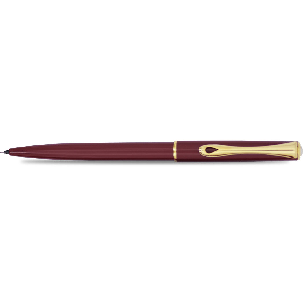 Diplomat Traveller Mechanical Pencil - Dark Red - Gold - Pen Boutique Ltd