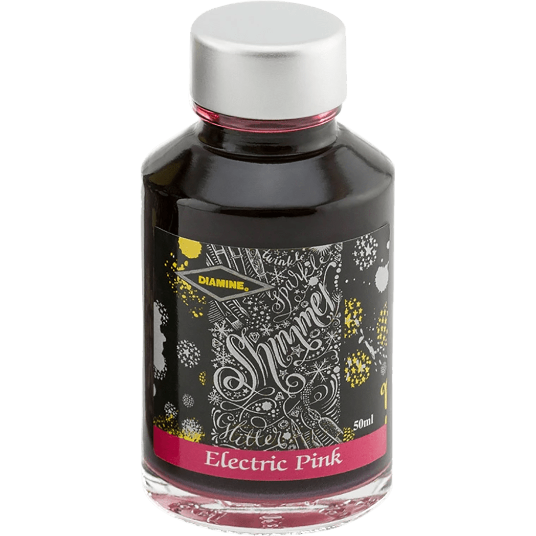Diamine Shimmer Ink 50 ml Electric Pink - Silver shimmer - Pen Boutique Ltd