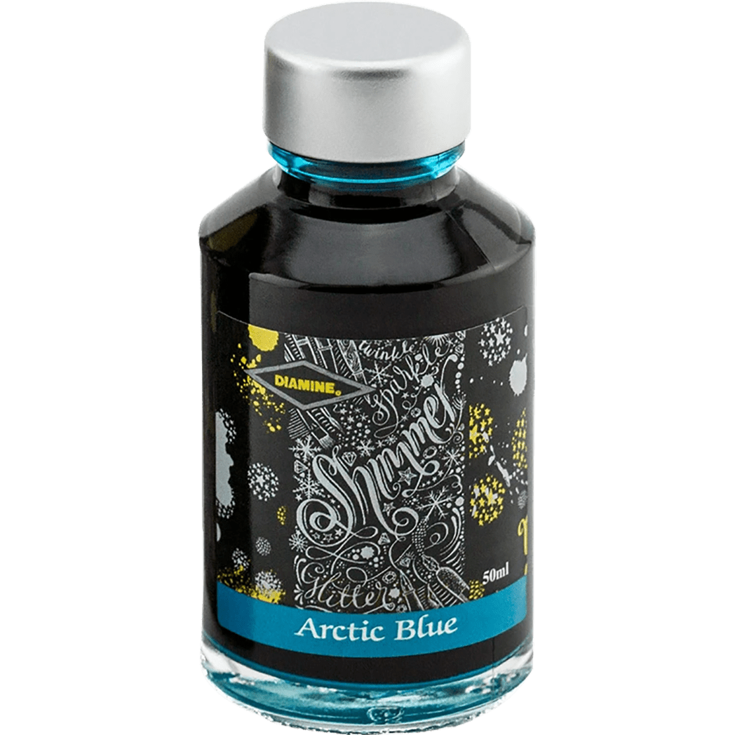 Diamine Shimmer Ink 50 ml Arctic Blue - Silver shimmer - Pen Boutique Ltd