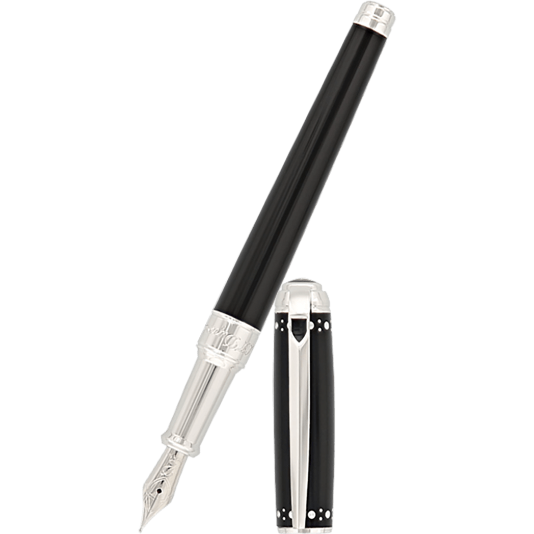 S T Dupont Line D Fountain Pen - Derby - Palladium Trim - Pen Boutique Ltd