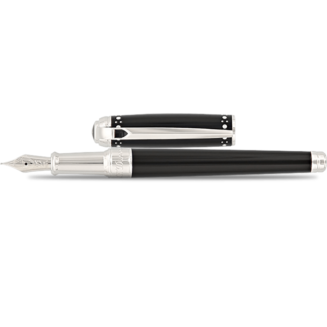 S T Dupont Line D Fountain Pen - Derby - Palladium Trim - Pen Boutique Ltd