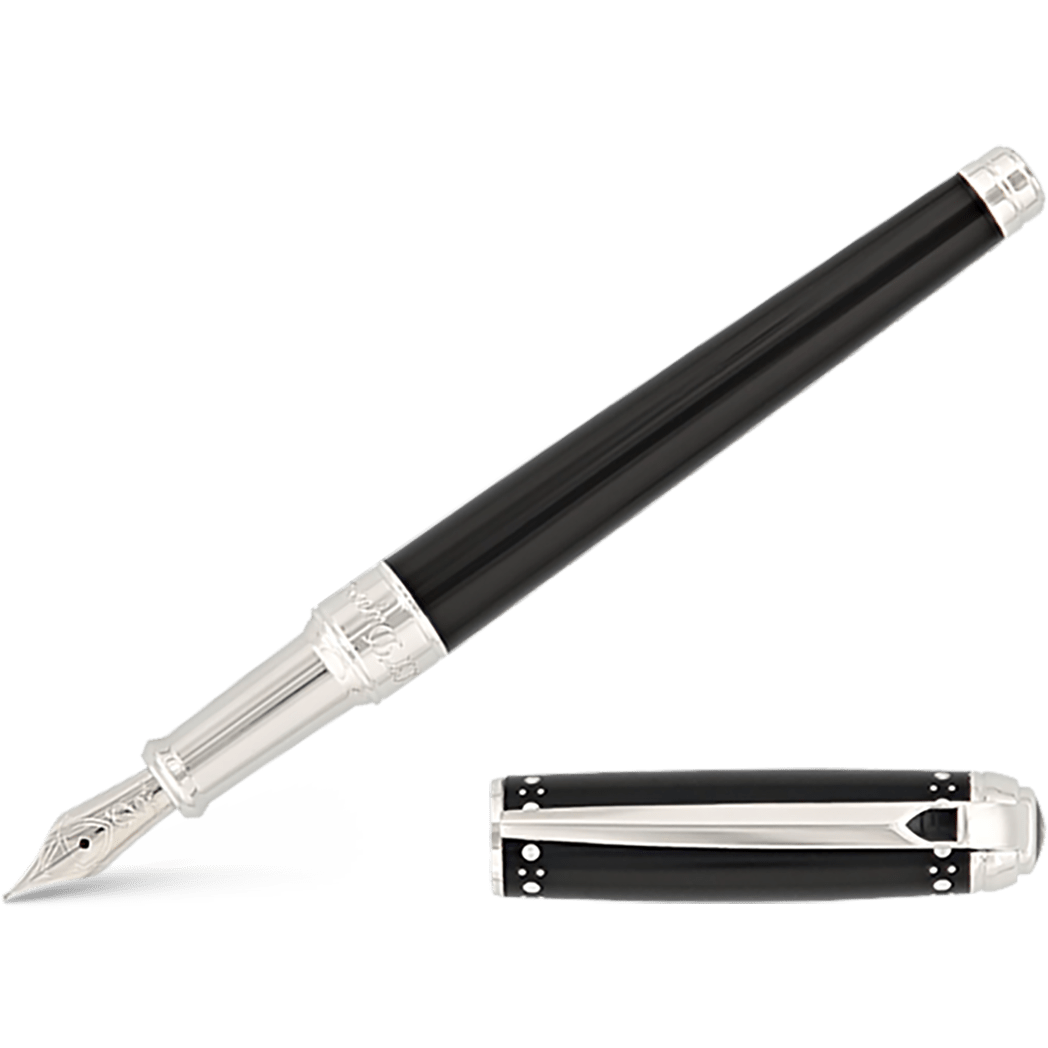 S T Dupont Line D Fountain Pen - Derby - Palladium Trim - Pen Boutique Ltd