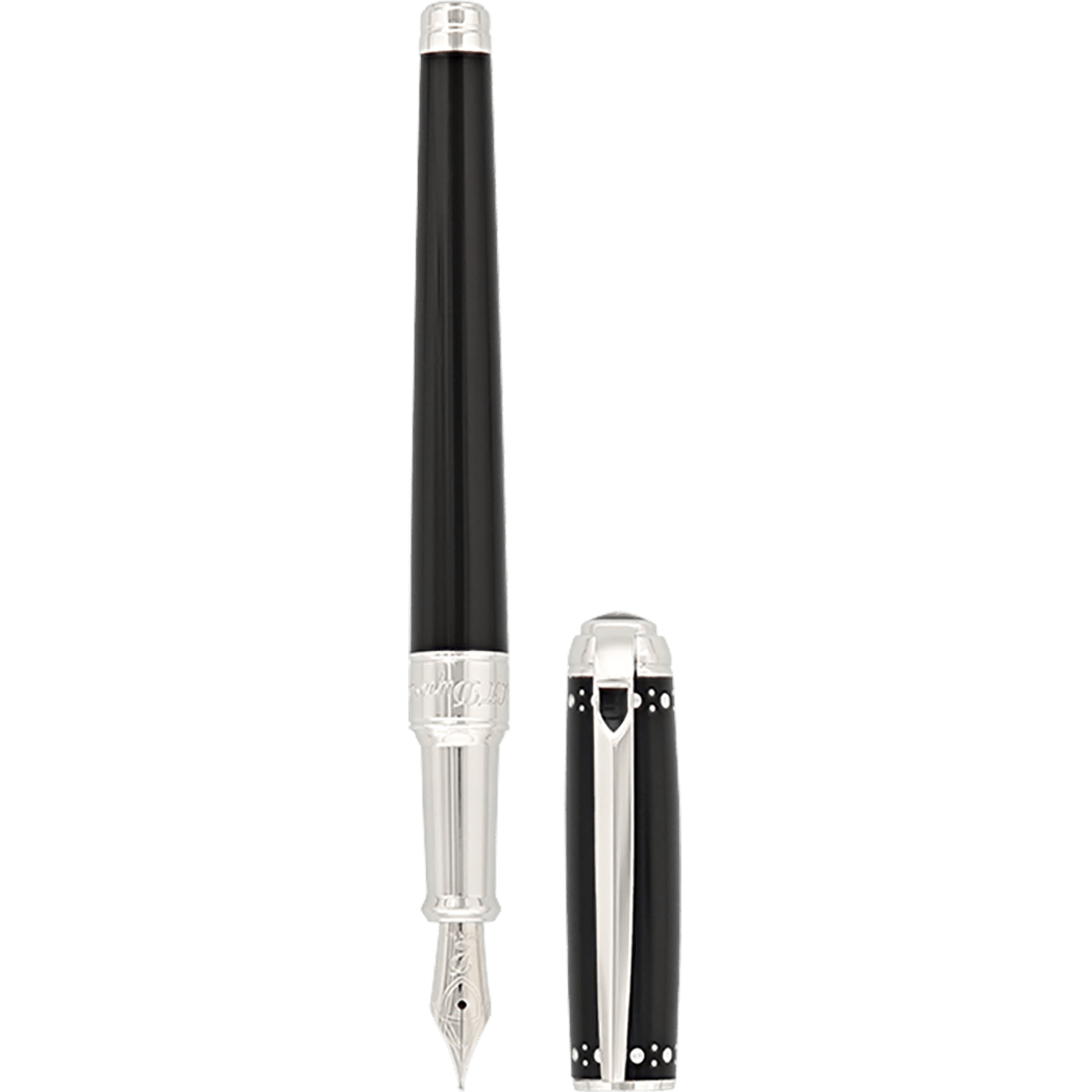 S T Dupont Line D Fountain Pen - Derby - Palladium Trim - Pen Boutique Ltd