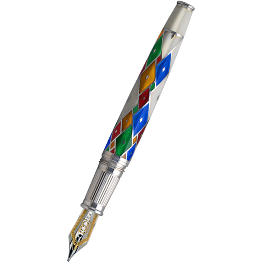 David Oscarson Harlequin Fountain Pen - Opalescent White/Pearl-Pen Boutique Ltd