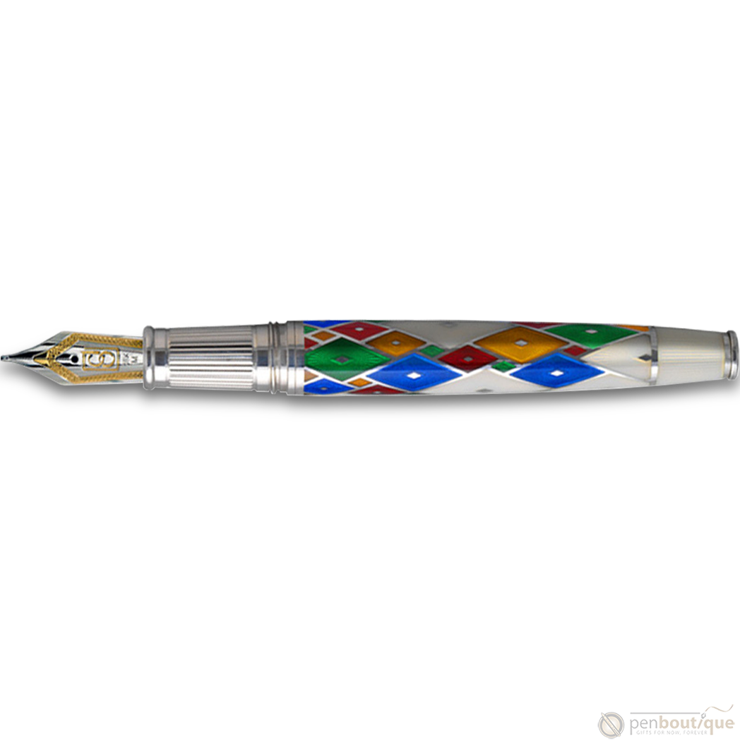 David Oscarson Harlequin Fountain Pen - Opalescent White/Pearl-Pen Boutique Ltd