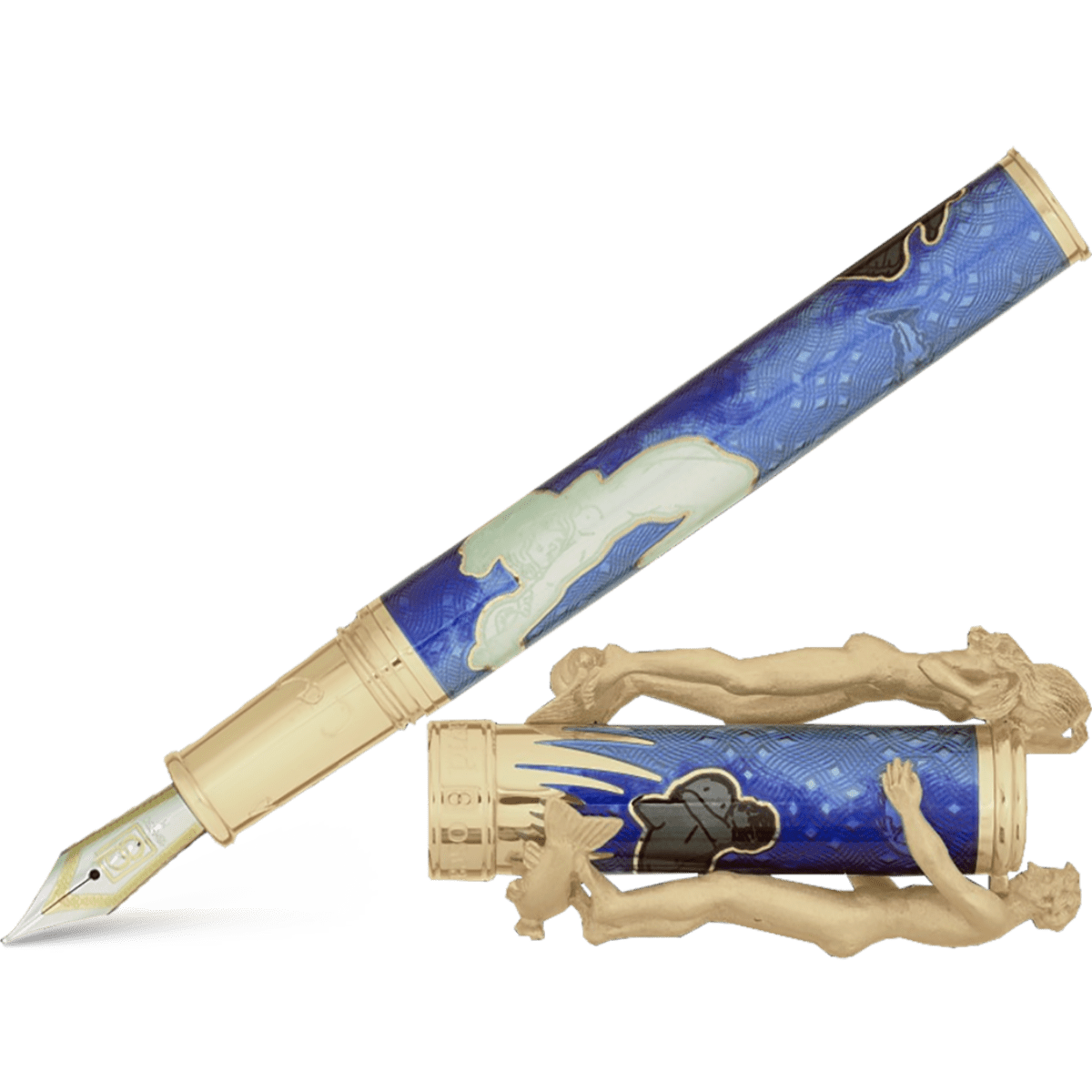David Oscarson Marriage of the Waters Fountain Pen - Azure Blue - Pen Boutique Ltd